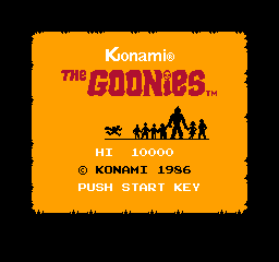 Goonies title screen for Famicom